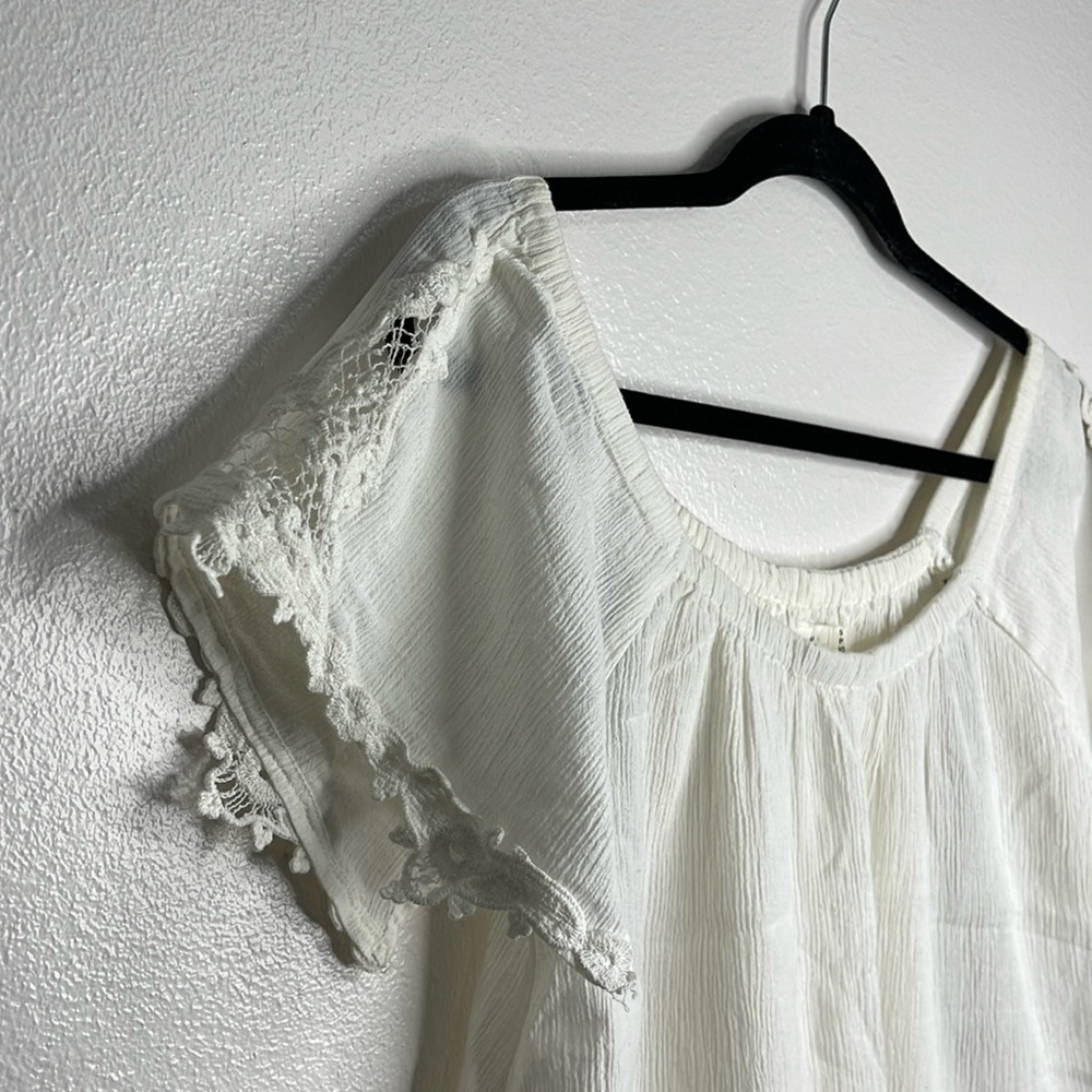Volcom Stone Row white gauze open back blouse S